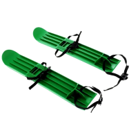 Лыжи пластиковые с креплением детские зеленые ML01-GREEN