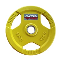 Диск JOHNS жёлтый 3-х хватный обрезиненный d 51 мм 15 кг (91010-15С)