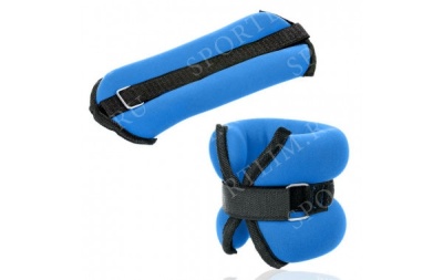 Утяжелители "ALT Sport" (2х1,0кг) (нейлон) в сумке (синие) (нейлоновый, наполнитель металлическая дробь) HKAW101-3